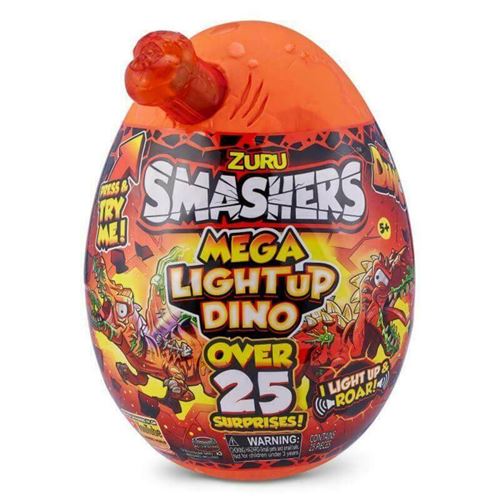 Smashers - Oeuf Geant Mega Light Up Dino (+ 25 Surprises)