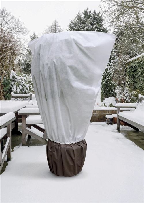 Celloplast Blanc 2 Housses D'hivernage Bi-Matière Englobant Plante + Pot Avec Zip Cordons De Serrage - Maxifleece - Ø 1X 2 X 2,10M - Image 3