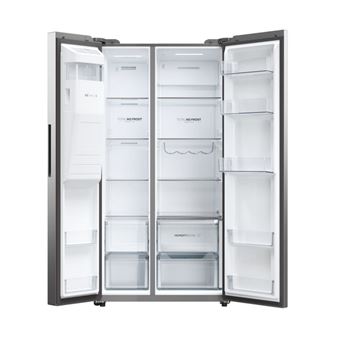 Réfrigérateur américain 90.5cm 601l ventilé platinium Haier HSW59F18EIMM