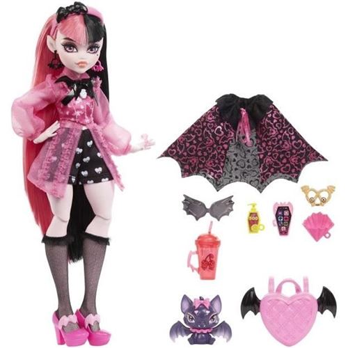 Non Communiqué Multicolore Draculaura Avec Chauve-Souris De Compagnie - Poupée - Hhk51 - Poupée Mannequin Monster High