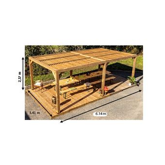 Abri de jardin 20,93 m² bois naturel Habrita tho 3562 t - 1