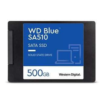 WD Blue SA510 WDS500G3B0A - SSD - 500 Go - interne - 2.5" - SATA 6Gb/s - bleu - 1