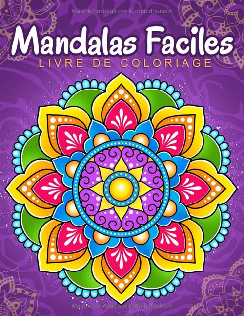 Mandalas Faciles – Livre De Coloriage Pour Enfants Et Adultes, 50 Motifs Simples Et Relaxants