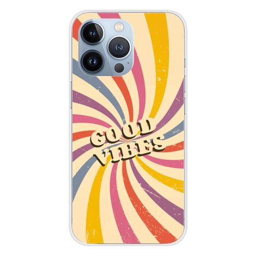 Coque en silicone imprimée compatible Apple iPhone 13 Pro Good vibes