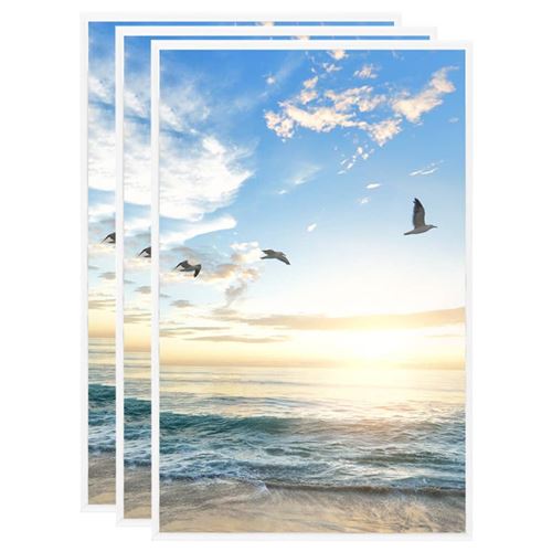 vidaXL Collage de cadres photo 3 pcs au mur table Blanc 10x15 cm MDF