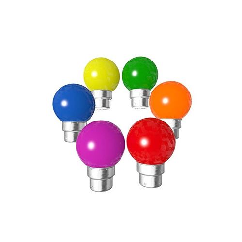 Lot De 6 Ampoules Multicolor Led B22 1w (equivalence 15w). Rêvenergie.
