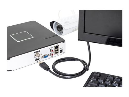 DIGITUS - Câble HDMI avec Ethernet - HDMI mâle pour HDMI mâle - 2 m - noir - support 4K