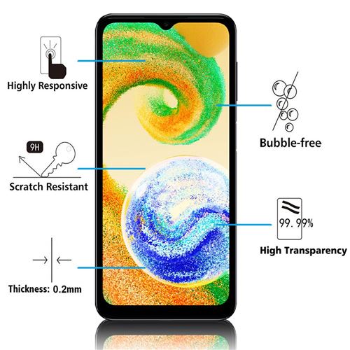 Verre Trempe pour Samsung Galaxy A04S 4G SM-A047F 6.5 [Pack 2] Film Vitre  Protection Ecran Utra Resistant - Yuan Yuan