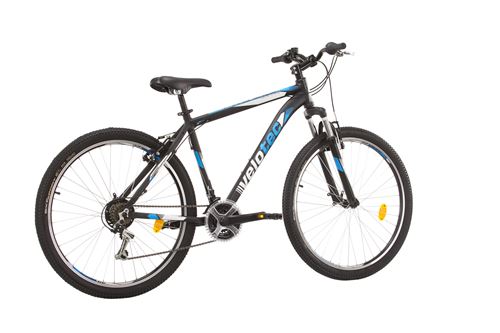  VTT 27.5'' Cadre Aluminium - Fourche T&eacute;lescopique - 21 Vitesses avec &eacute;quipement Shimano ( Noir & Bleu)