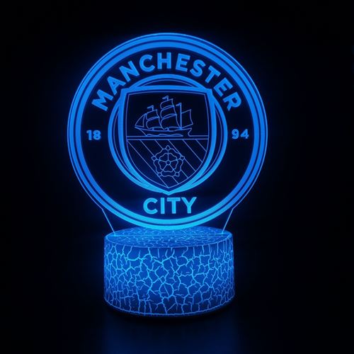 Lampe d'illusion 3D VORMOR Veilleuse Tactile 7 Couleurs avec Télécommande - Manchester City FC