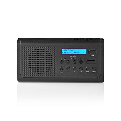 NEDIS RDDB1500BK Radio DAB+ - 3 W - FM - Fonction Montre et Alarme - Noir