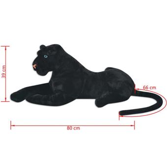 Jouet en peluche vidaXL Panthère XXL Noir 146 x 39 cm