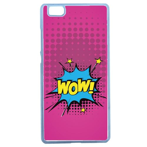 Coque Wow Fond Rose Compatible Huawei Ascend P8 Lite Transparent