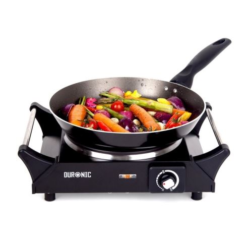 Duronic HP1BK Table de cuisson noire avec plaque à induction et poignées intégrées