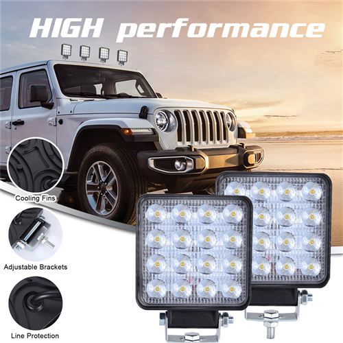 2x LED Lampe de travail pods 4 pouces 160W place du faisceau spot Offroad Driving Light Bar