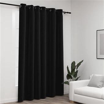 vidaXL Gordijn linnen-look verduisterend met ogen 290x245 cm antraciet321163 - 1