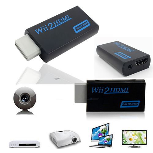 Adaptateur Wii vers HDMI,Wii vers HDMI Convertisseur avec 1080P-720P Entrée  et Sortie Vidéo et Audio 3,5mm avec HDMI A433 - Cdiscount Informatique