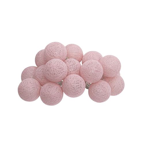 guirlande led 16 boules rose clair 2,4m