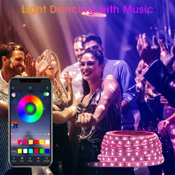 Ruban LED 10M LED Chambre RGB Bande LED Multicolore App Contrôle avec  Télécommande Synchroniser avec Rythme de Musique/Fonction de Minuterie