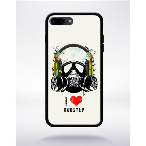 Coque pop art i love dubstep compatible apple iphone 7 plus bord noir silicone