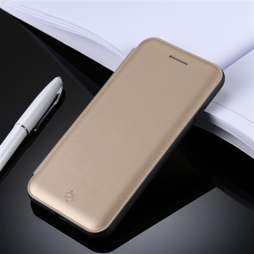 (#52) for iPhone 8 & 7 TPU + PC Horizontal Flip Leather Case with Magnetic Holder(Gold)