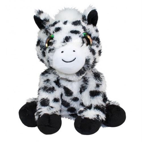 Lumo Stars Peluche poney neige 15 cm blanc, noir