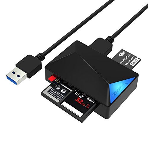 Sabrent USB 3.0 Super Speed 4 fente Lecteur de Carte de Mémoire pour Windows, Mac et Linux Prend en charge les SD, SDHC, SDXC, M