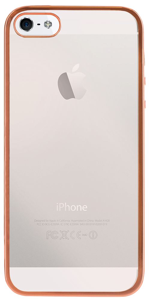 Bigben Connected - Coque de protection pour téléphone portable - polyuréthanne thermoplastique (TPU) - transparent, rose métallisé - pour Apple iPhone 5, 5s