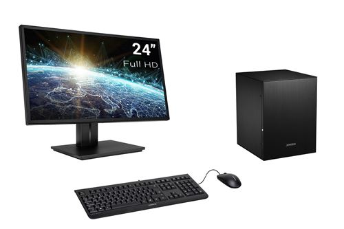 Pack Mini-PC Evolution AMD Ryzen 5 3500X, Geforce GTX 1650, 16 Go RAM, 250Go SSD M.2 PCIe, 2To HDD, écran, c/s et Win 10
