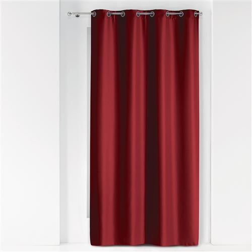Rideau a oeillets metal 140 x 280 cm polyester uni essentiel Bordeaux Douceur d'Intérieur