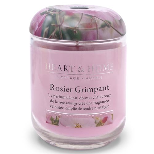 Grande Bougie à la cire de soja senteur rosier grimpant