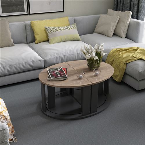 229€10 sur Table basse modulable design Antella L. 90 x H 203€10 sur Table basse design Owen L. 80 x l. 74 cm Noir