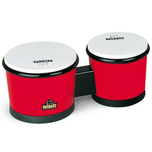 Nino NINO19R - Bongos plastique rouge 6,5 et 7,5
