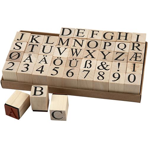 Creotime série de timbres alphabet 20 x 20 mm 45 parties
