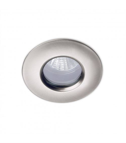 Plafonnier encastrable Split, aluminium et verre, nickel satiné