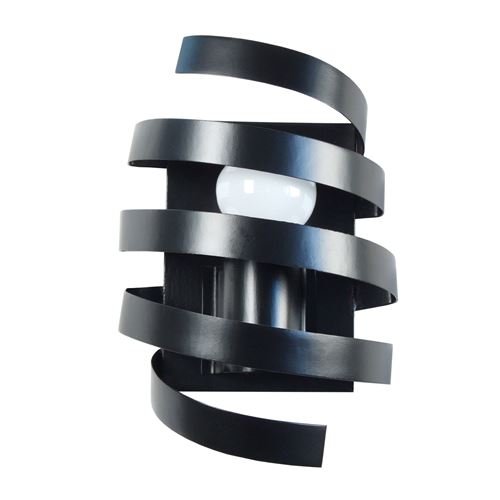 Applique murale spirale en métal hauteur 9.5 cm Barber Pole noir noir