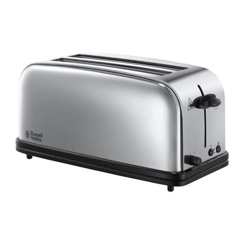 Russell Hobbs 23520-56 - Grille-pain Victory - 2 Longues Fentes - Rechauffe Viennoiserie - 1600 W - Design Retro - Acier Brillan