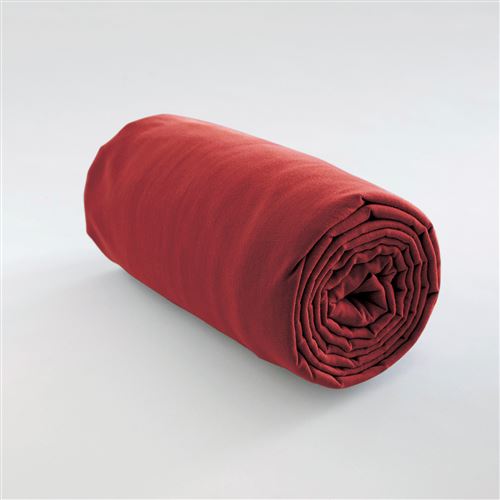 Drap Housse Uni rouge 140 x 190 x 30 cm Les Ateliers du Linge