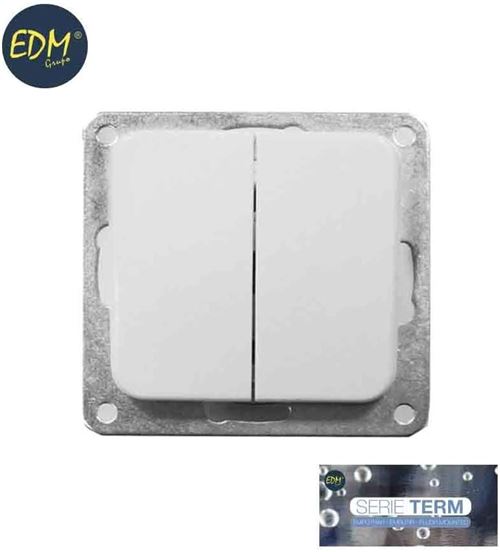 'Double interrupteur encastrable série Term EDM (Sac Blister)