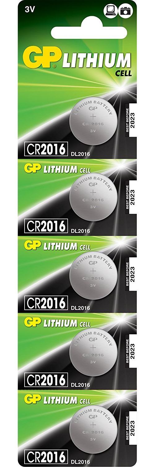 GP Lithium Pile 3V CR2016 - Lot de 5