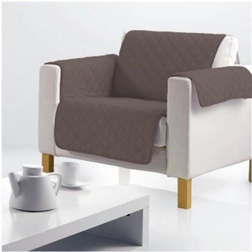 Protège fauteuil Uni club noisette