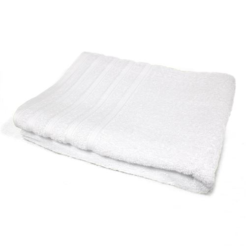 Drap de bain 90 x 150 cm eponge unie vitamine Blanc