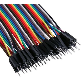 Câble Ruban 40 Broches Femelle-femelle 2,54mm - Longueur 21cm - Pour Breadboard Et Connexions