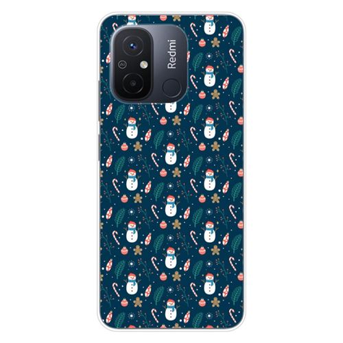 Coque en silicone imprimée compatible Xiaomi Redmi 12C Redmi 11A NO Bonhomme de neige