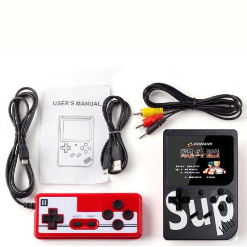 Console de jeux Portable Rétro Classic 3 pouces avec manette - 400 jeux Classiques - Noir