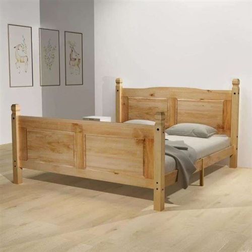vidaXL Bed met traagschuim matras grenenhout Corona-stijl 160x200 cm