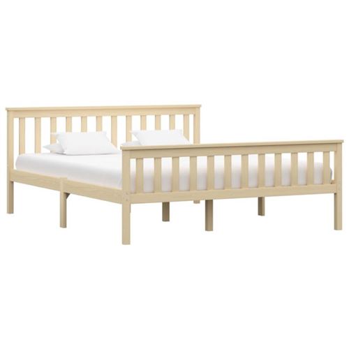 vidaXL Cadre de lit Naturel Bois de pin massif 160x200 cm