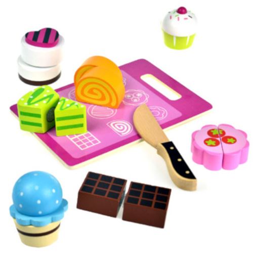 Tooky Toy jouet alimentaire pâtisserie junior bois 9 pièces