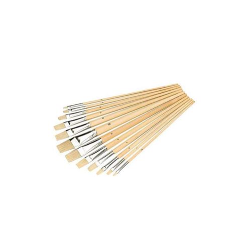 Pack 12 pinceaux d'artiste pointes plates