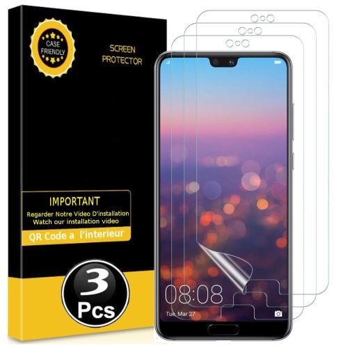 Protection écran pour Huawei P20 Pro - [3 Pièces] [Couverture Totale] [Sans Bulles] [Protege les Bords] [Transparent]